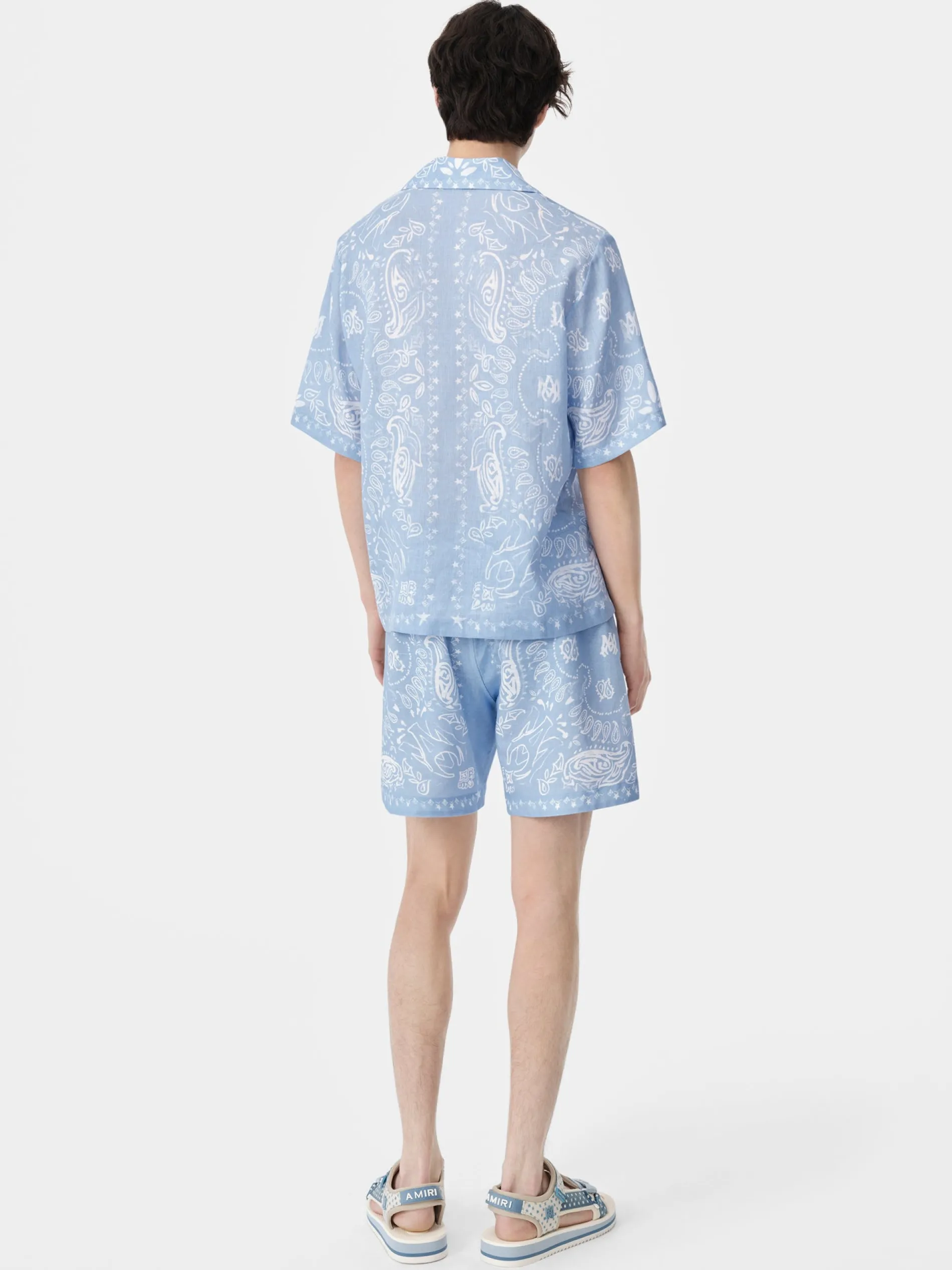 AMIRI Shorts & Sweatpants<BANDANA WATERCOLOR SHORT Cerulean