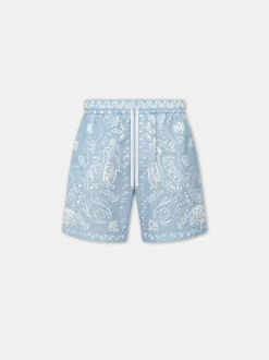 AMIRI Shorts & Sweatpants<BANDANA WATERCOLOR SHORT Cerulean