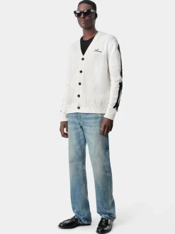 AMIRI Knitwear<BONES CARDIGAN White