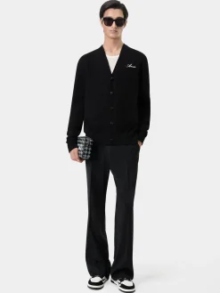 AMIRI Knitwear<BONES CARDIGAN BLACK