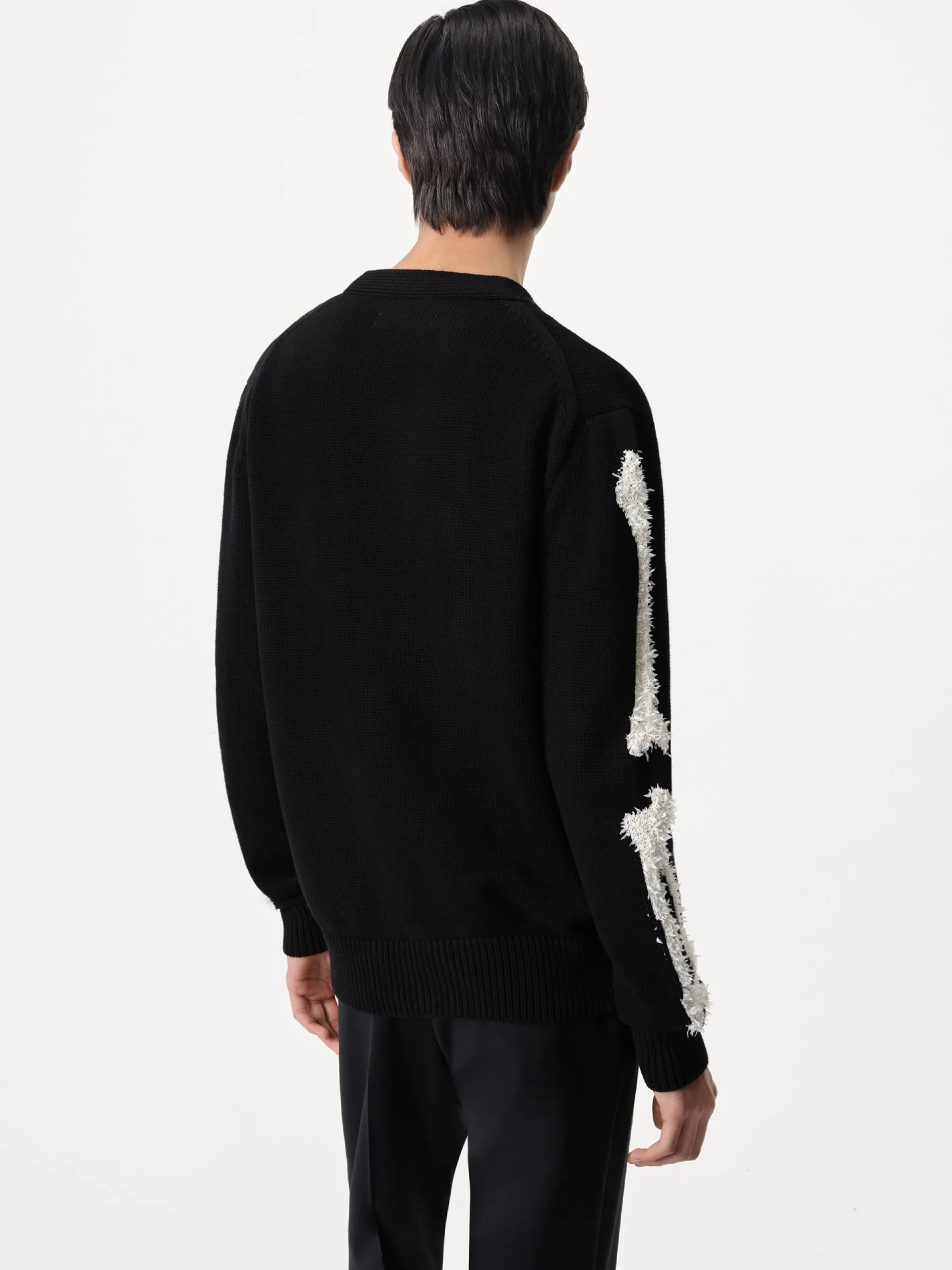 AMIRI Knitwear<BONES CARDIGAN BLACK