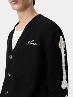 AMIRI Knitwear<BONES CARDIGAN BLACK