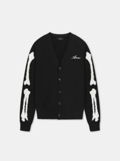 AMIRI Knitwear<BONES CARDIGAN BLACK