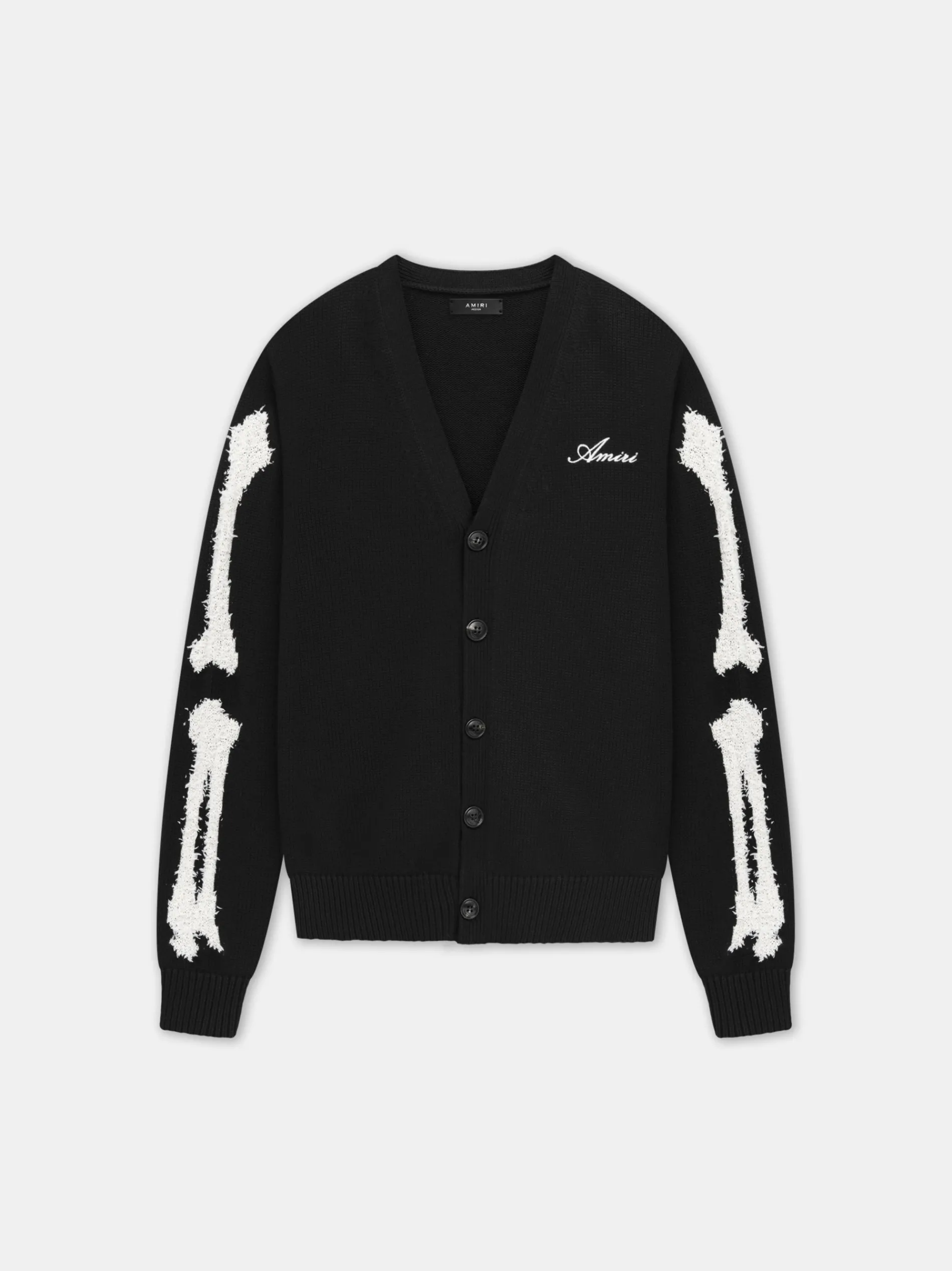 AMIRI Knitwear<BONES CARDIGAN BLACK