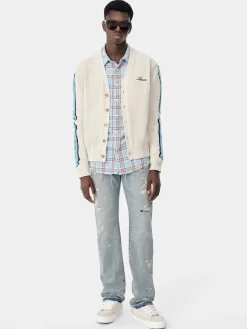 AMIRI Knitwear<BONES CARDIGAN BIRCH