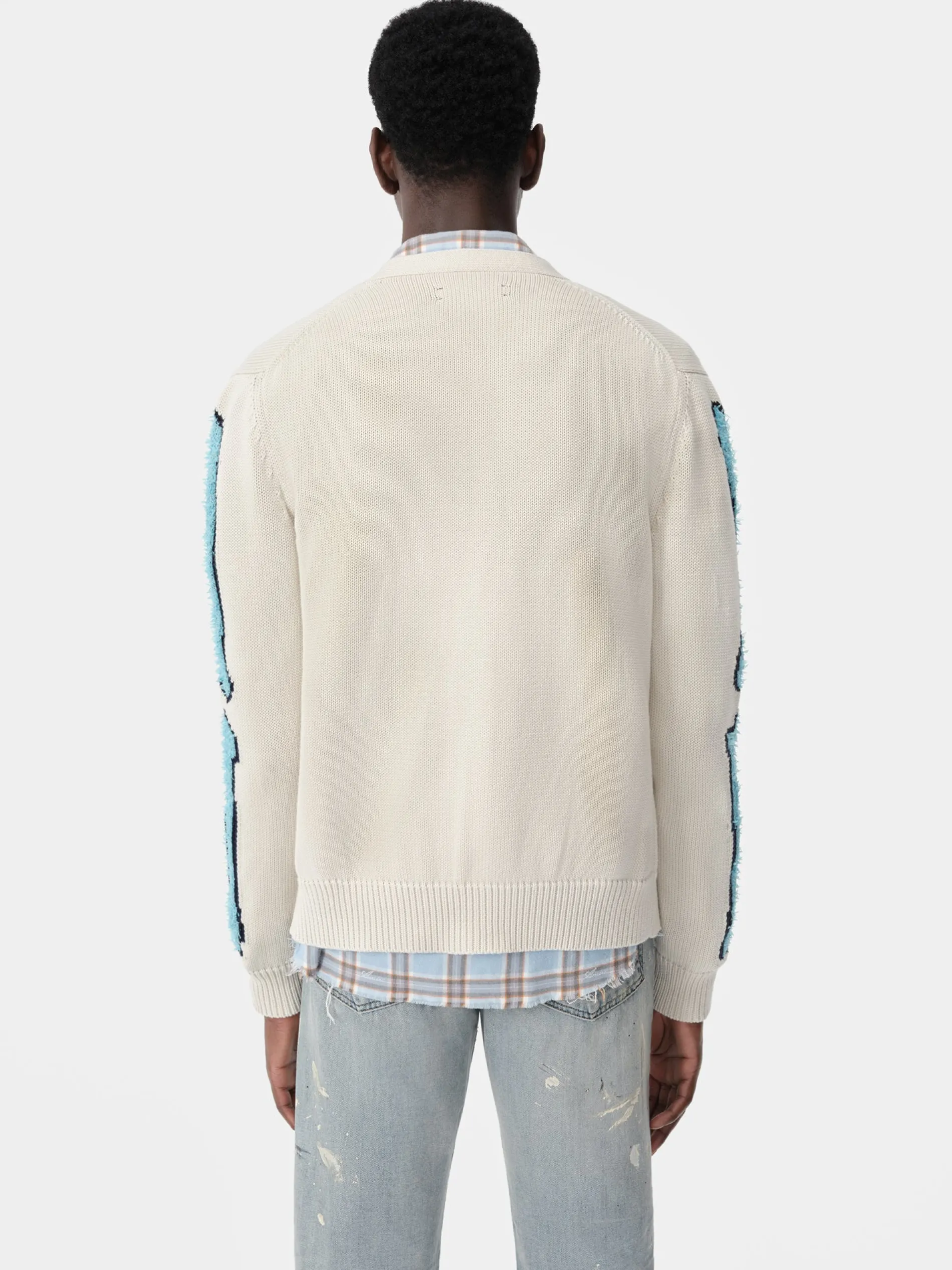 AMIRI Knitwear<BONES CARDIGAN BIRCH