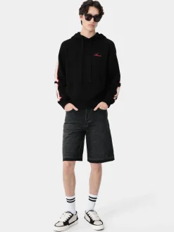 AMIRI Knitwear<BONES HOODIE BLACK