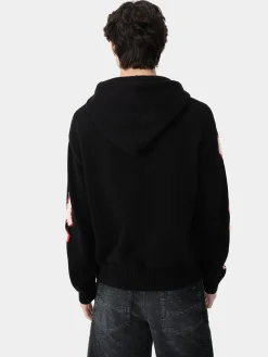 AMIRI Knitwear<BONES HOODIE BLACK