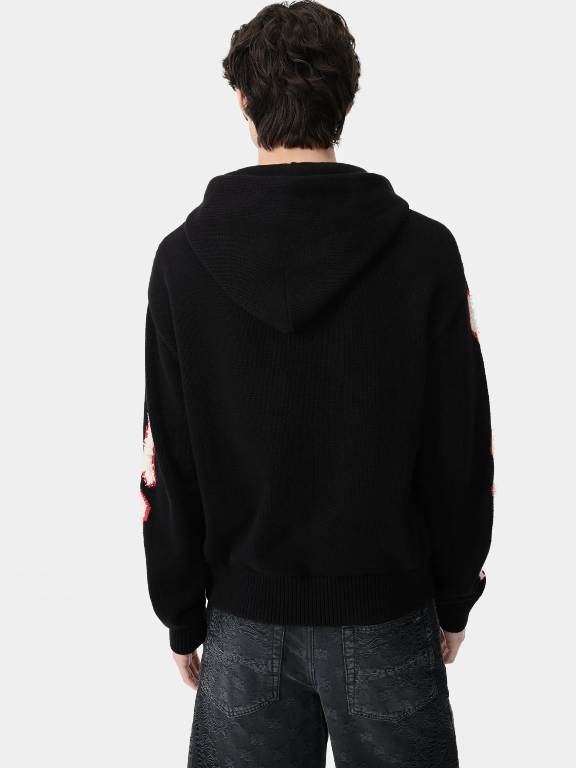 AMIRI Knitwear<BONES HOODIE BLACK