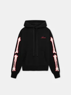 AMIRI Knitwear<BONES HOODIE BLACK