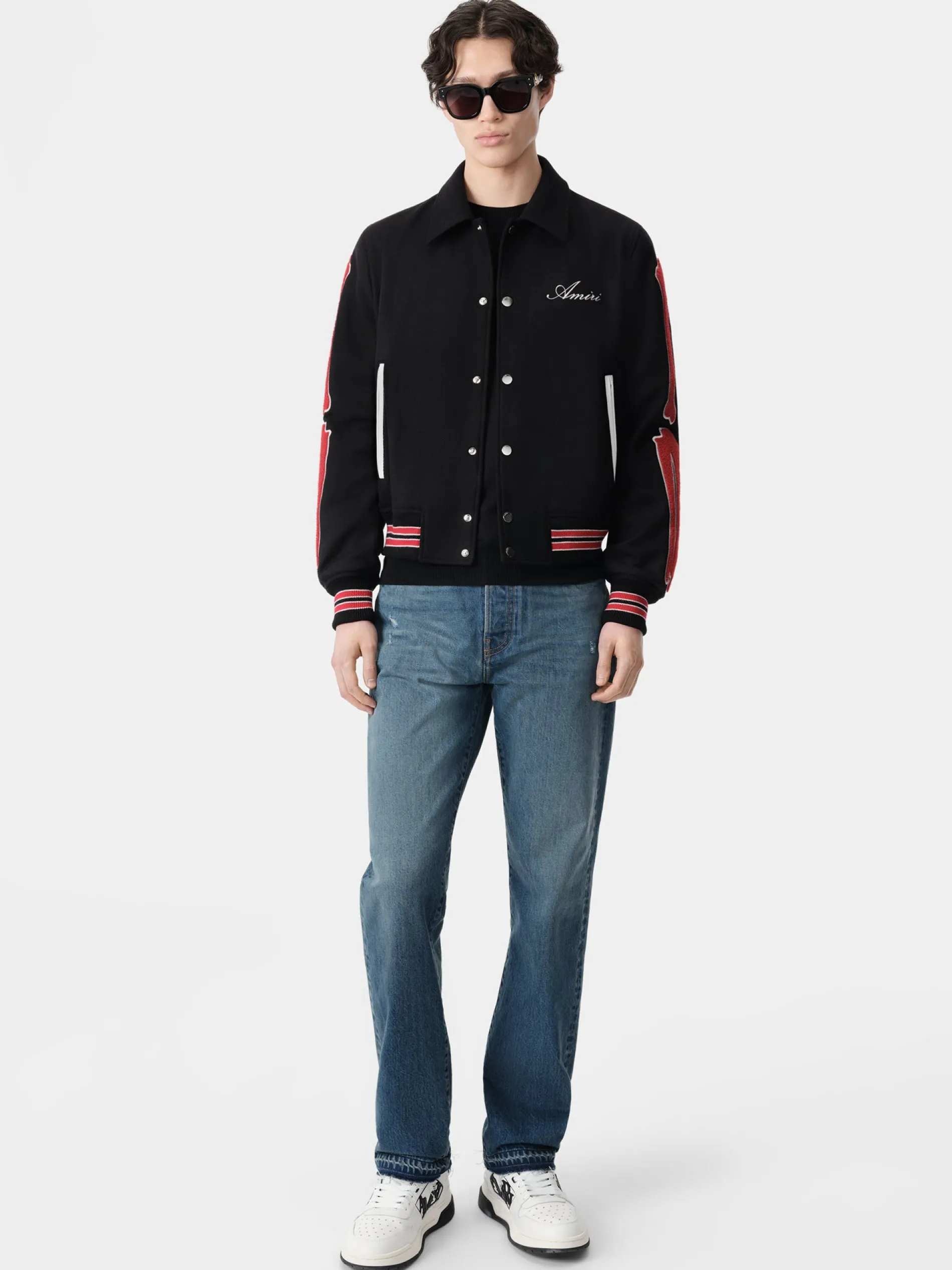 AMIRI Outerwear<BONES JACKET Black Red