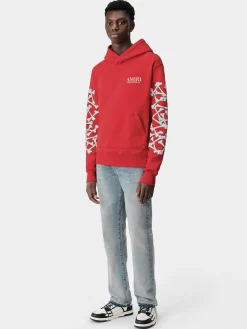 AMIRI Sweatshirts<BONES STACKED HOODIE Red
