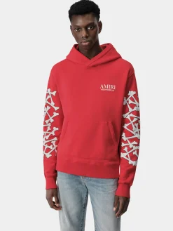 AMIRI Sweatshirts<BONES STACKED HOODIE Red