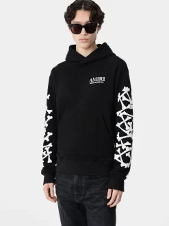 AMIRI Sweatshirts<BONES STACKED HOODIE BLACK