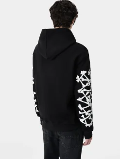 AMIRI Sweatshirts<BONES STACKED HOODIE BLACK