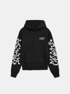 AMIRI Sweatshirts<BONES STACKED HOODIE BLACK