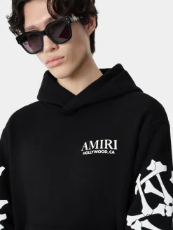 AMIRI Sweatshirts<BONES STACKED HOODIE BLACK
