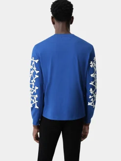 AMIRI Tees<BONES STACKED LONG SLEEVE TEE Blue