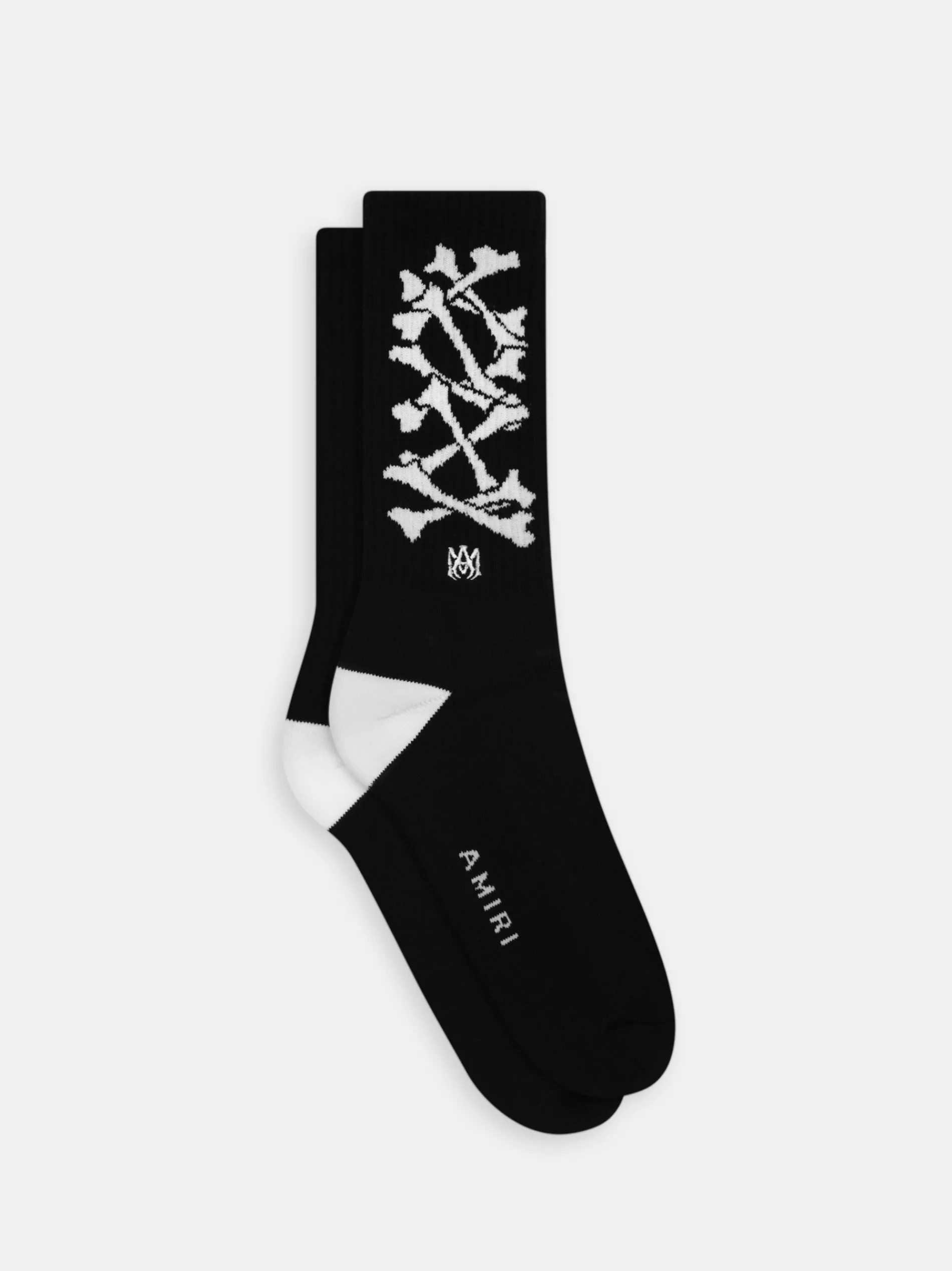 AMIRI Socks|Socks<BONES STACKED SOCKS Black White