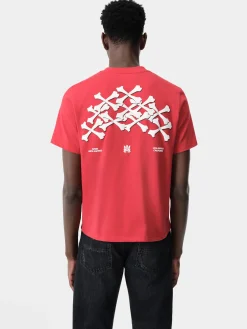 AMIRI Tees<BONES STACKED TEE Red