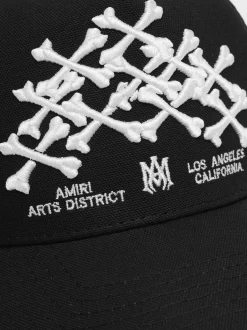 AMIRI Hats|Hats<BONES STACKED TRUCKER HAT BLACK