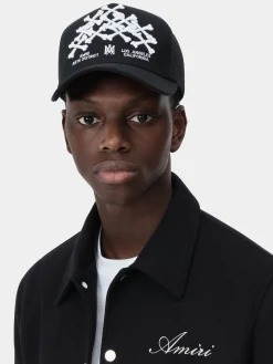 AMIRI Hats|Hats<BONES STACKED TRUCKER HAT BLACK