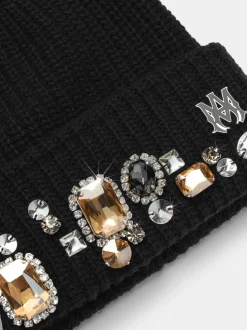 AMIRI Hats|Hats<CHUNKY CRYSTAL BEANIE BLACK