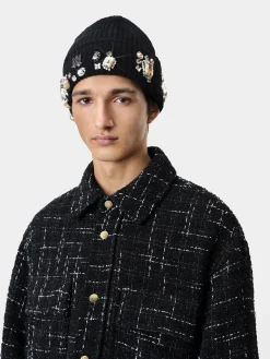 AMIRI Hats|Hats<CHUNKY CRYSTAL BEANIE BLACK
