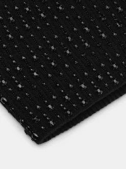 AMIRI Hats|Hats<CRYSTAL BEANIE BLACK