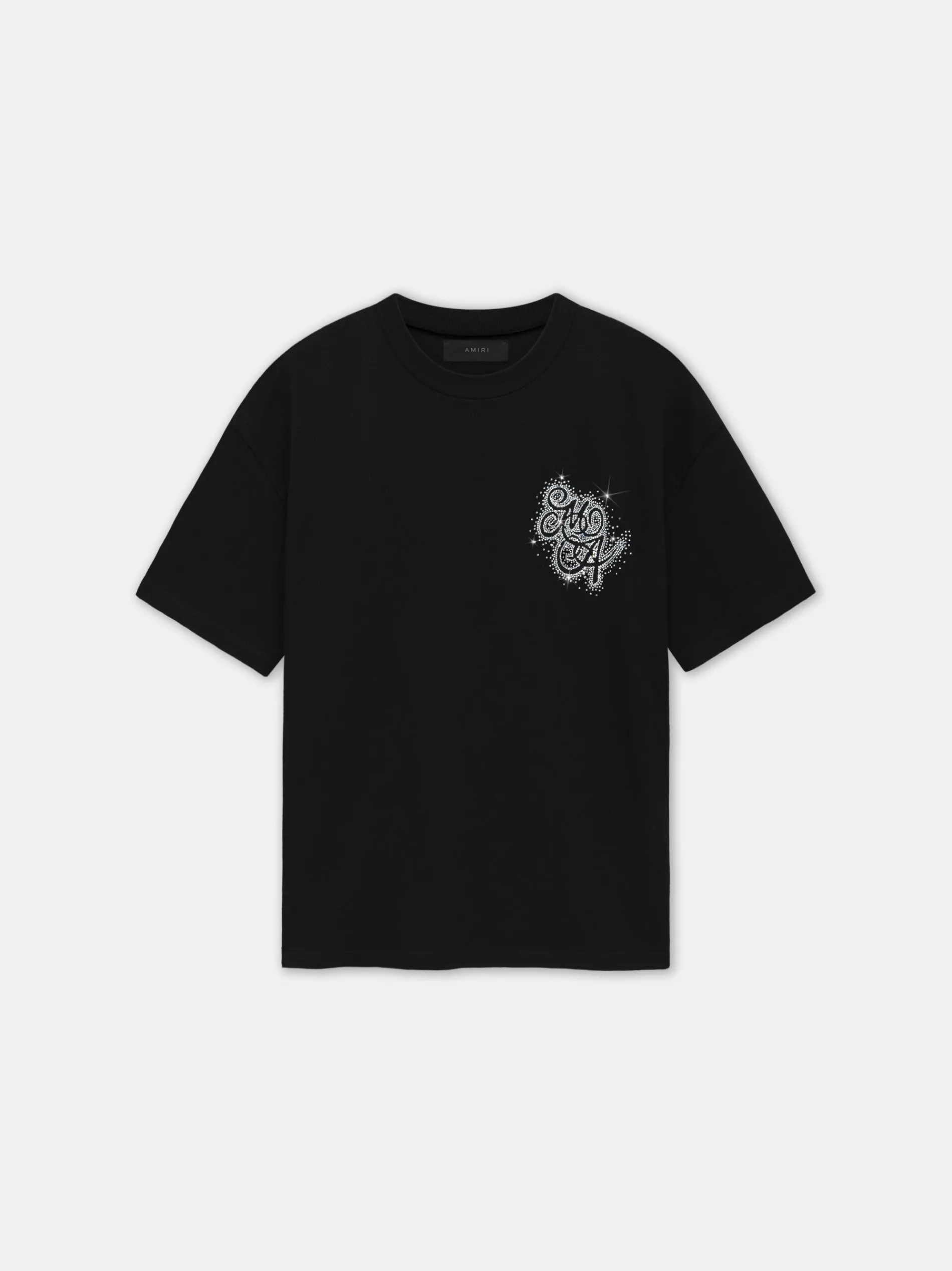 AMIRI Tees<CRYSTAL BURST MA SWIRL OVERSIZED TEE BLACK