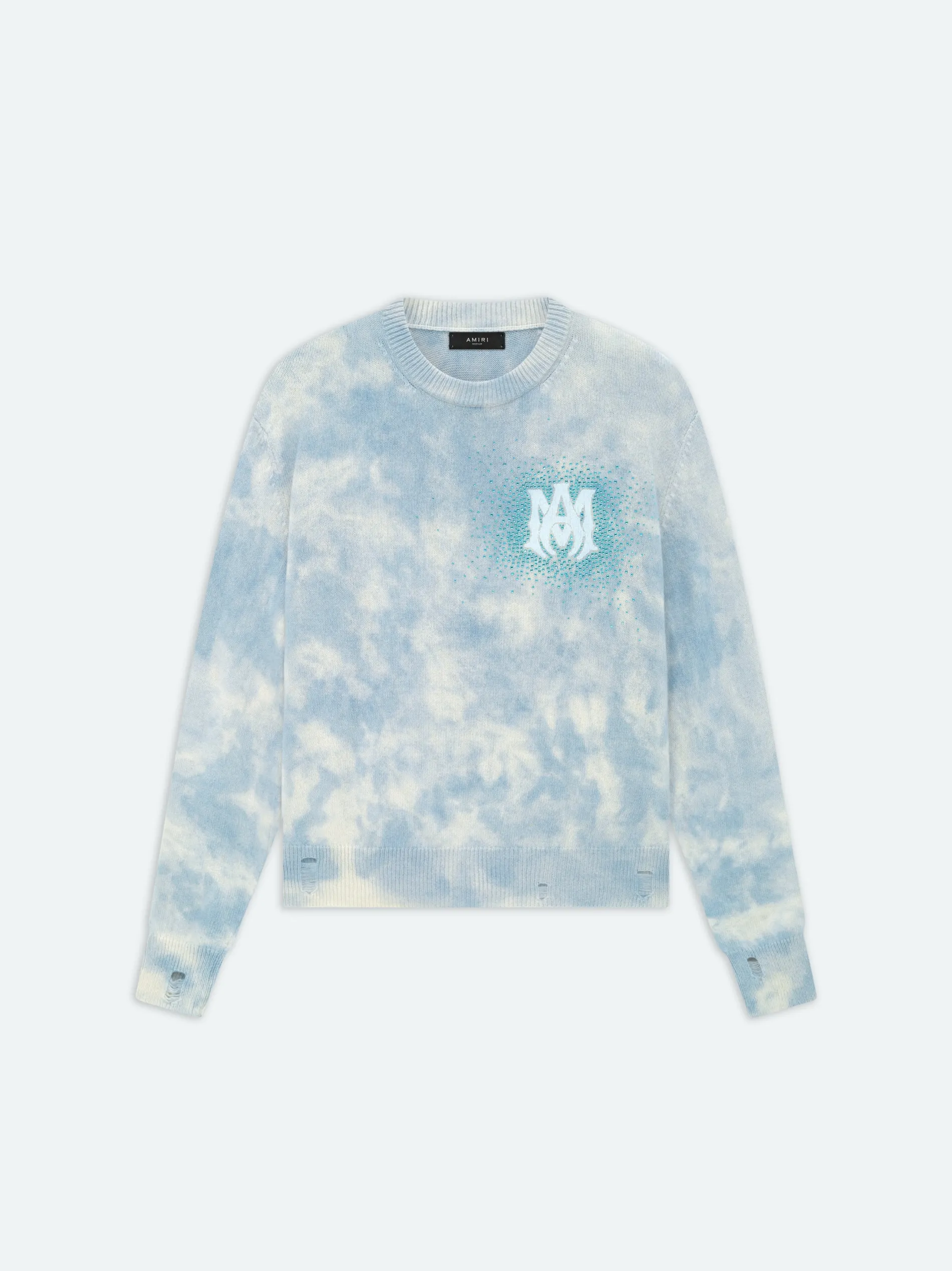 AMIRI Sweatshirts<CRYSTAL CREWNECK- Ashley Blue