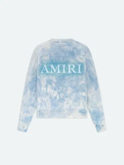 AMIRI Sweatshirts<CRYSTAL CREWNECK- Ashley Blue