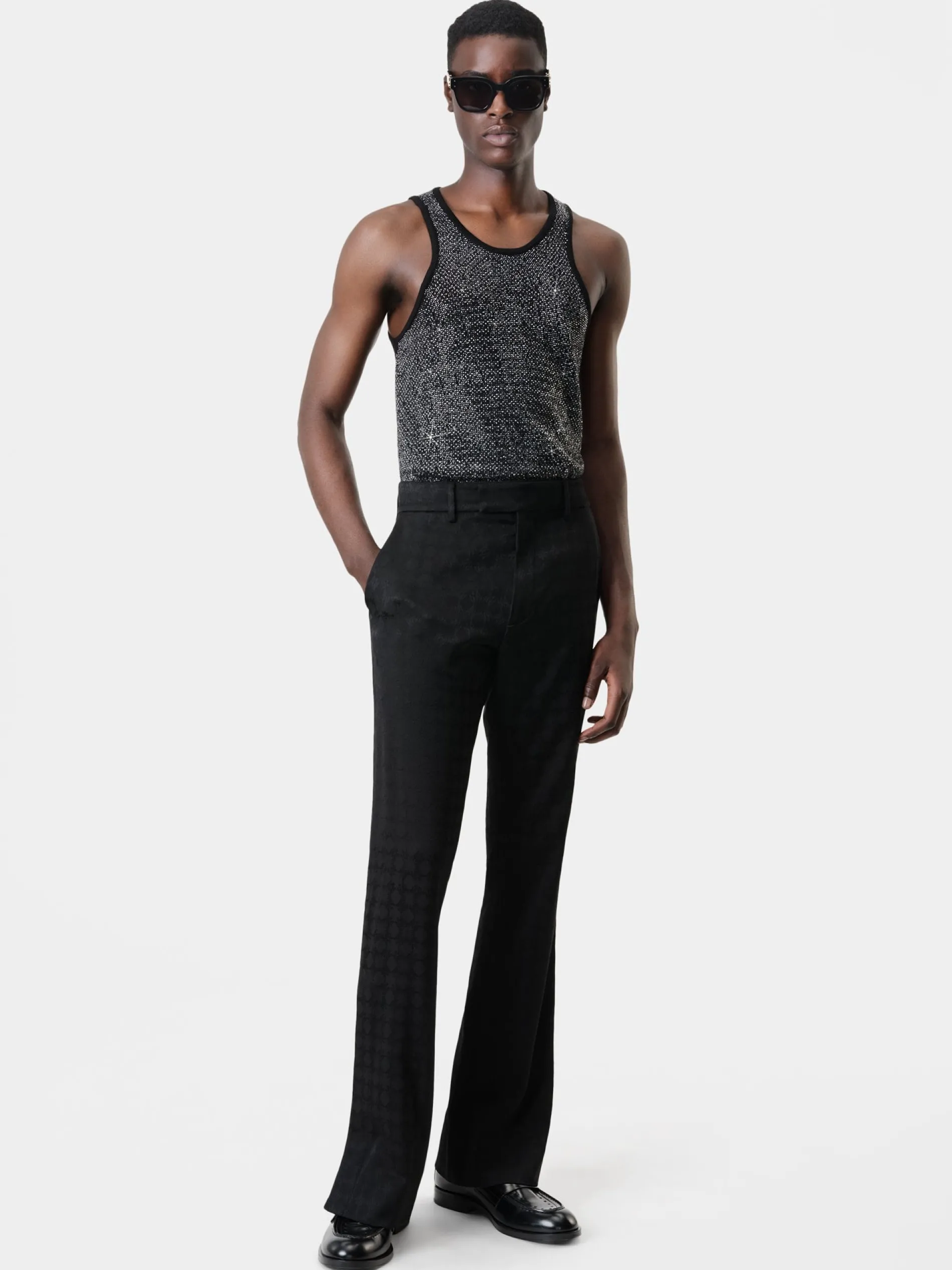 AMIRI Knitwear|Tees<CRYSTAL TANK TOP BLACK