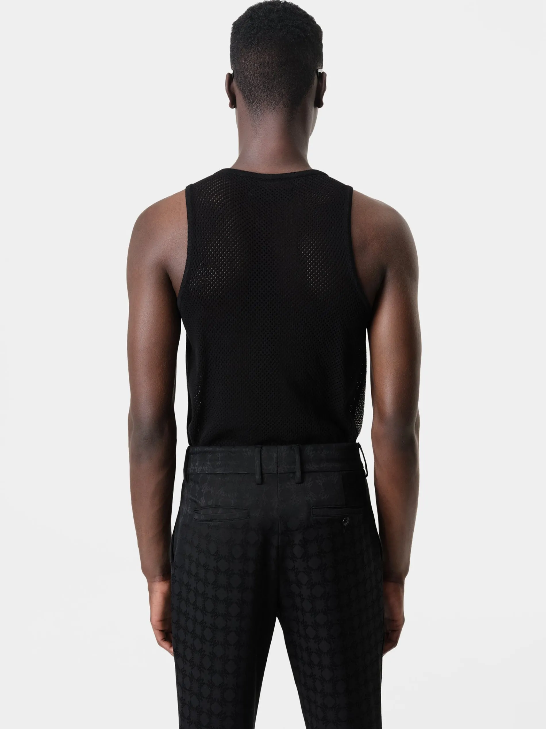 AMIRI Knitwear|Tees<CRYSTAL TANK TOP BLACK