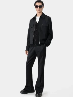 AMIRI Outerwear<DOUBLE POCKET ZIP BLOUSON- BLACK