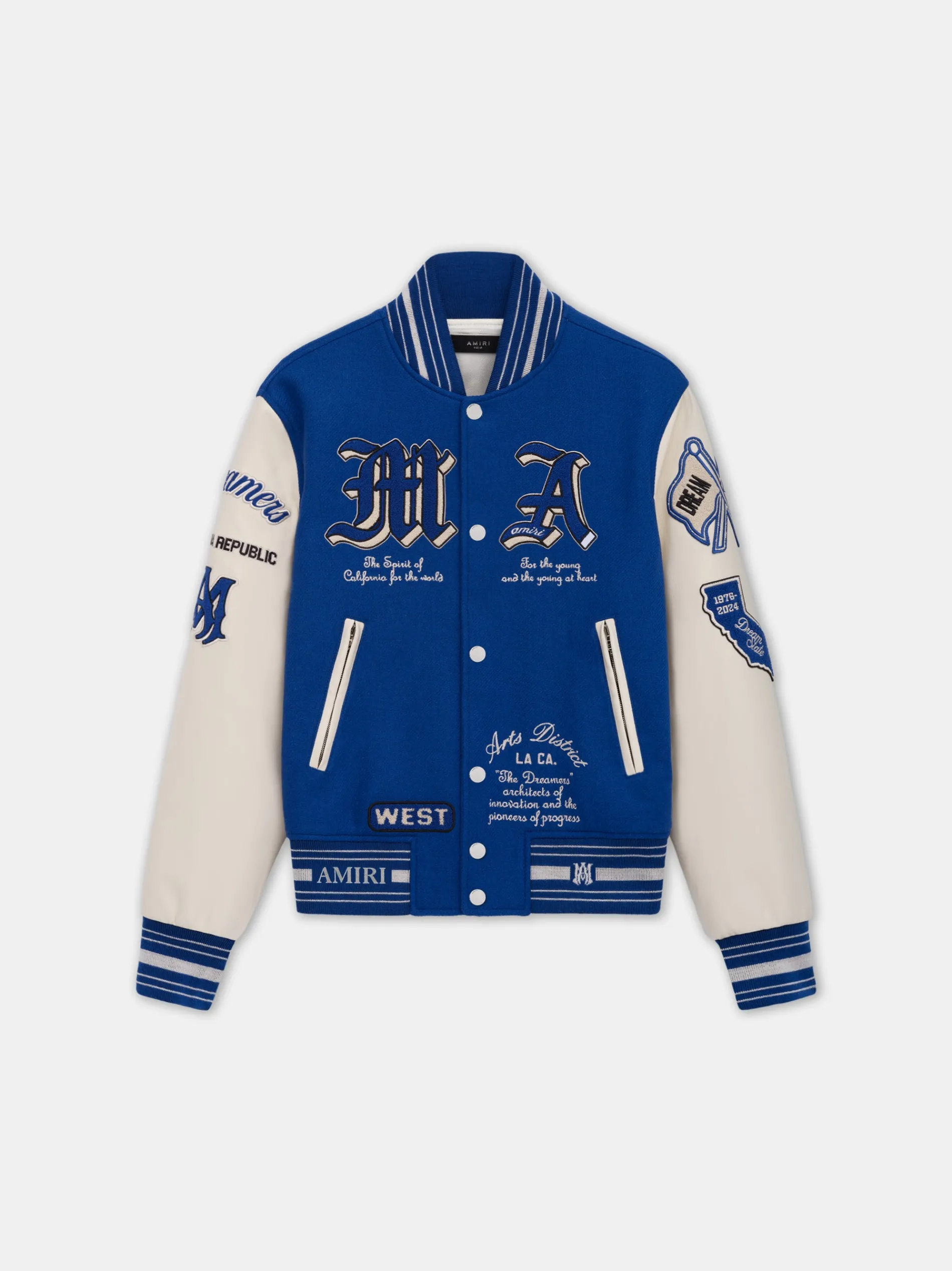 AMIRI Outerwear<DREAM TEAM VARSITY JACKET Blue