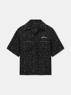 AMIRI Shirts<FLECK BOWLING SHIRT BLACK