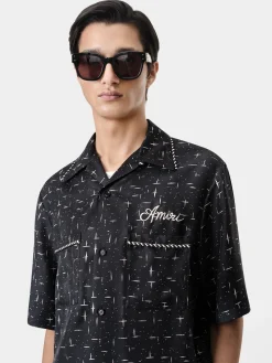 AMIRI Shirts<FLECK BOWLING SHIRT BLACK