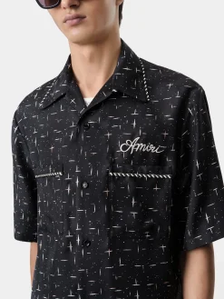 AMIRI Shirts<FLECK BOWLING SHIRT BLACK