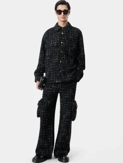 AMIRI Pants<FLECK TWEED CARGO BLACK