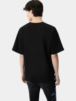 AMIRI Tees<GLITTER POISON LOGO SKATER TEE Black Blue