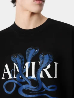 AMIRI Tees<GLITTER POISON LOGO SKATER TEE Black Blue