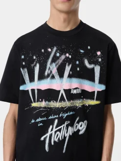 AMIRI Tees<HOLLYWOOD LIGHTS TEE BLACK