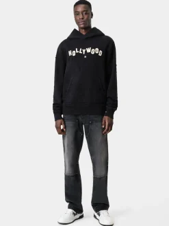AMIRI Sweatshirts<HOLLYWOOD SHOTGUN HOODIE BLACK