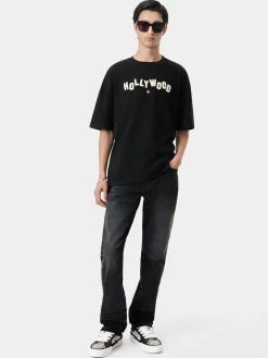 AMIRI Tees<HOLLYWOOD SHOTGUN OVERSIZED TEE BLACK