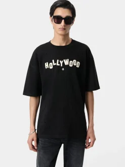 AMIRI Tees<HOLLYWOOD SHOTGUN OVERSIZED TEE BLACK