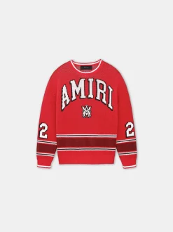 AMIRI Knitwear|Tees<KIDS' 22 STRIPE CREW Red