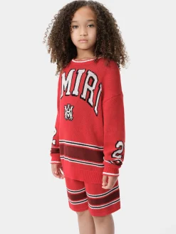 AMIRI Knitwear|Tees<KIDS' 22 STRIPE CREW Red