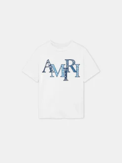 AMIRI Tees<KIDS' BANDANA STAGGERED TEE White