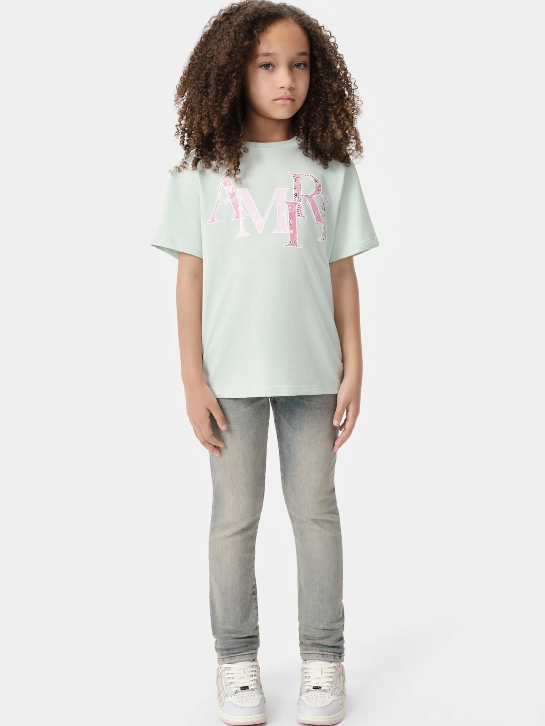 AMIRI Tees<KIDS' BANDANA STAGGERED TEE Surf Spray